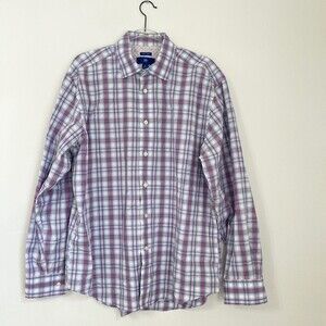 EGARA MEN'S PLAID NON IRON SLIM FIT CASUAL SHIRT SIZE XL